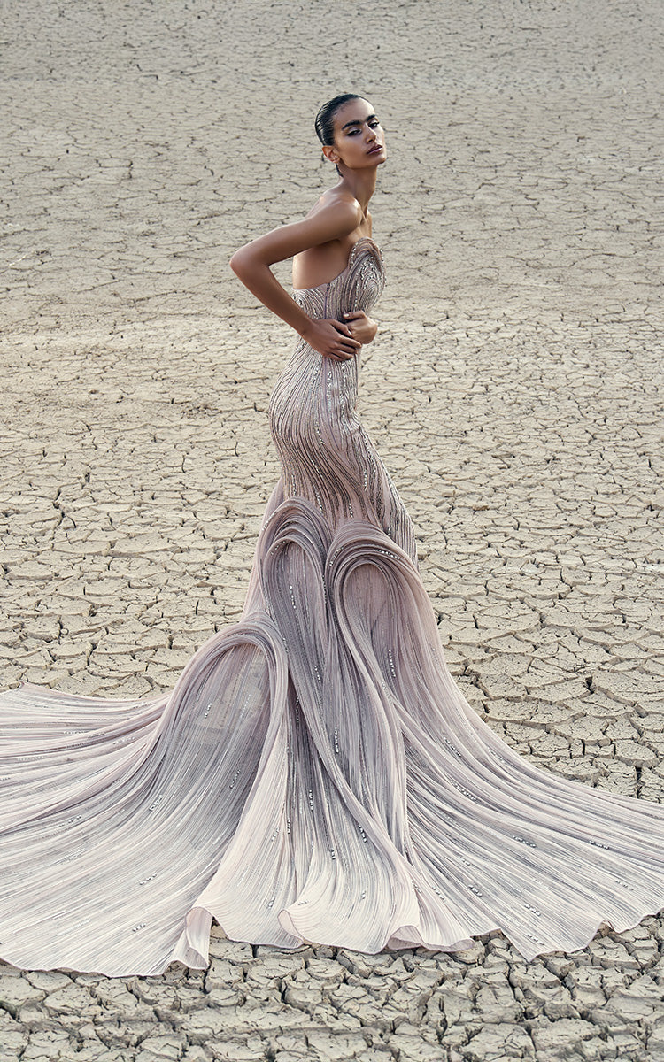Sculpted ruffle gown by Gaurav Gupta
