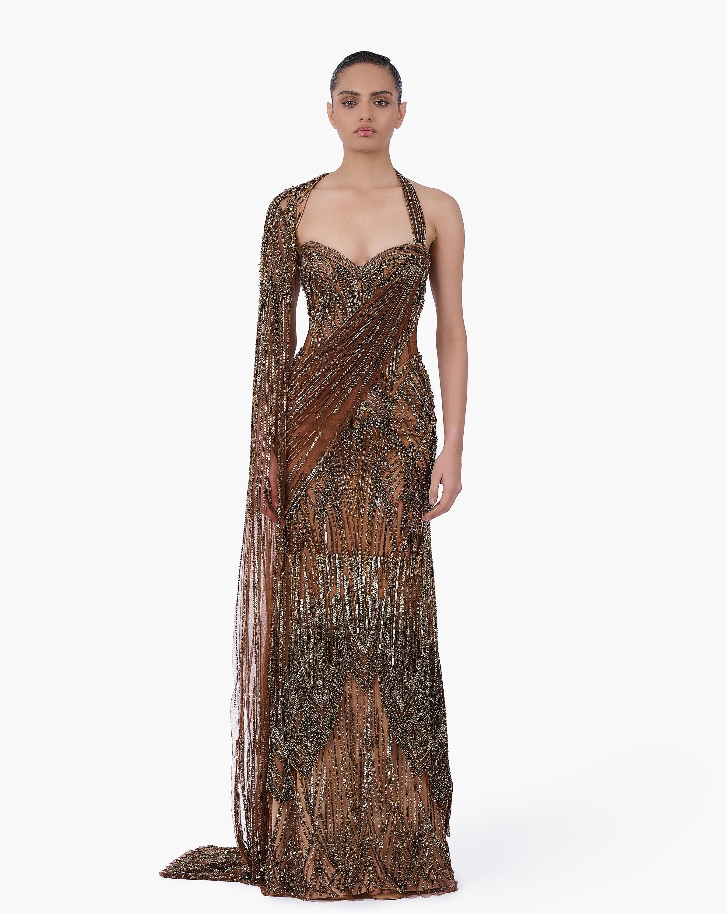 The Aurum Dominion Saree Gown