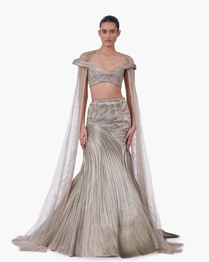 The Brocade Lehenga Set with Cape