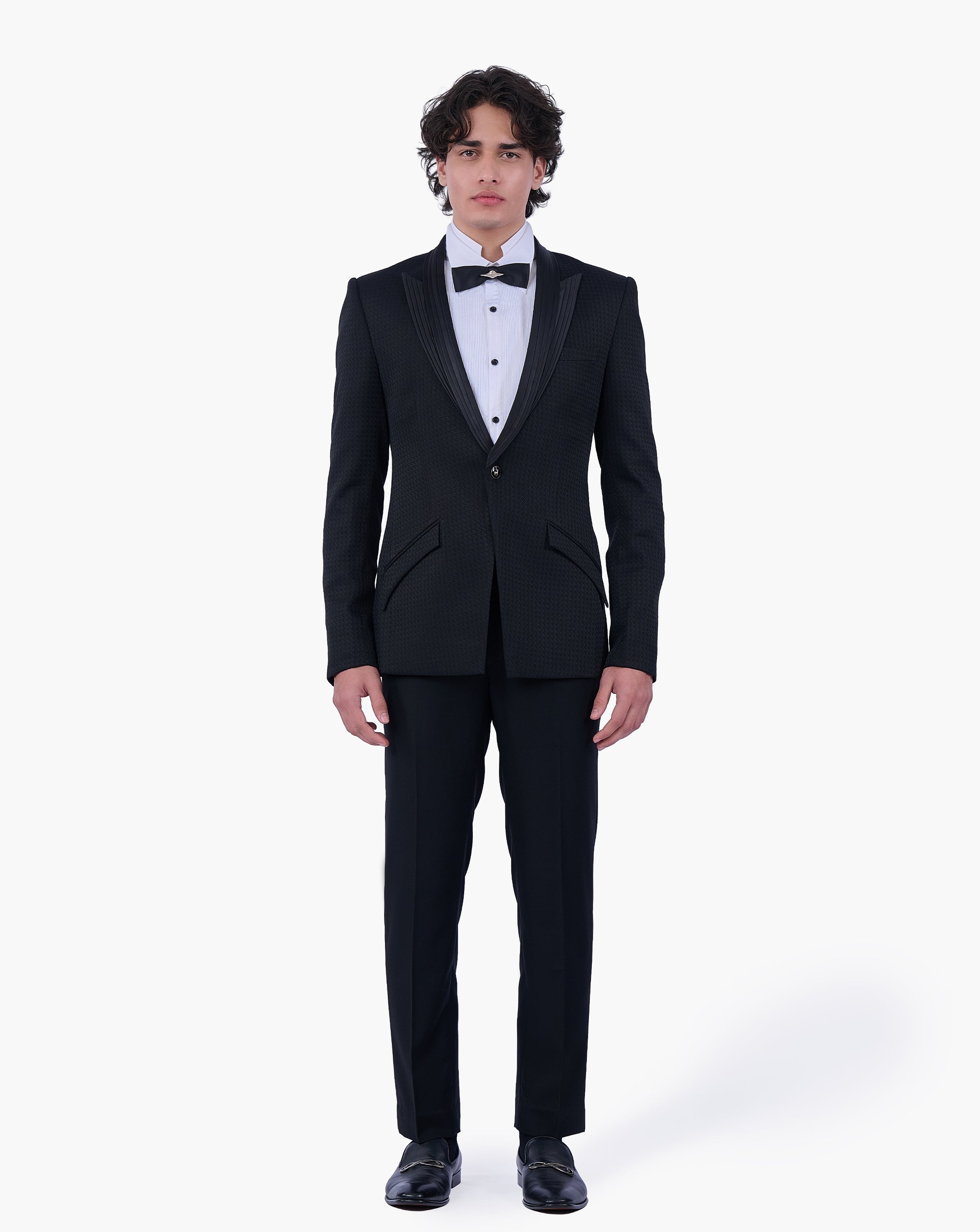 Tonal Geometric Jacquard Tuxedo