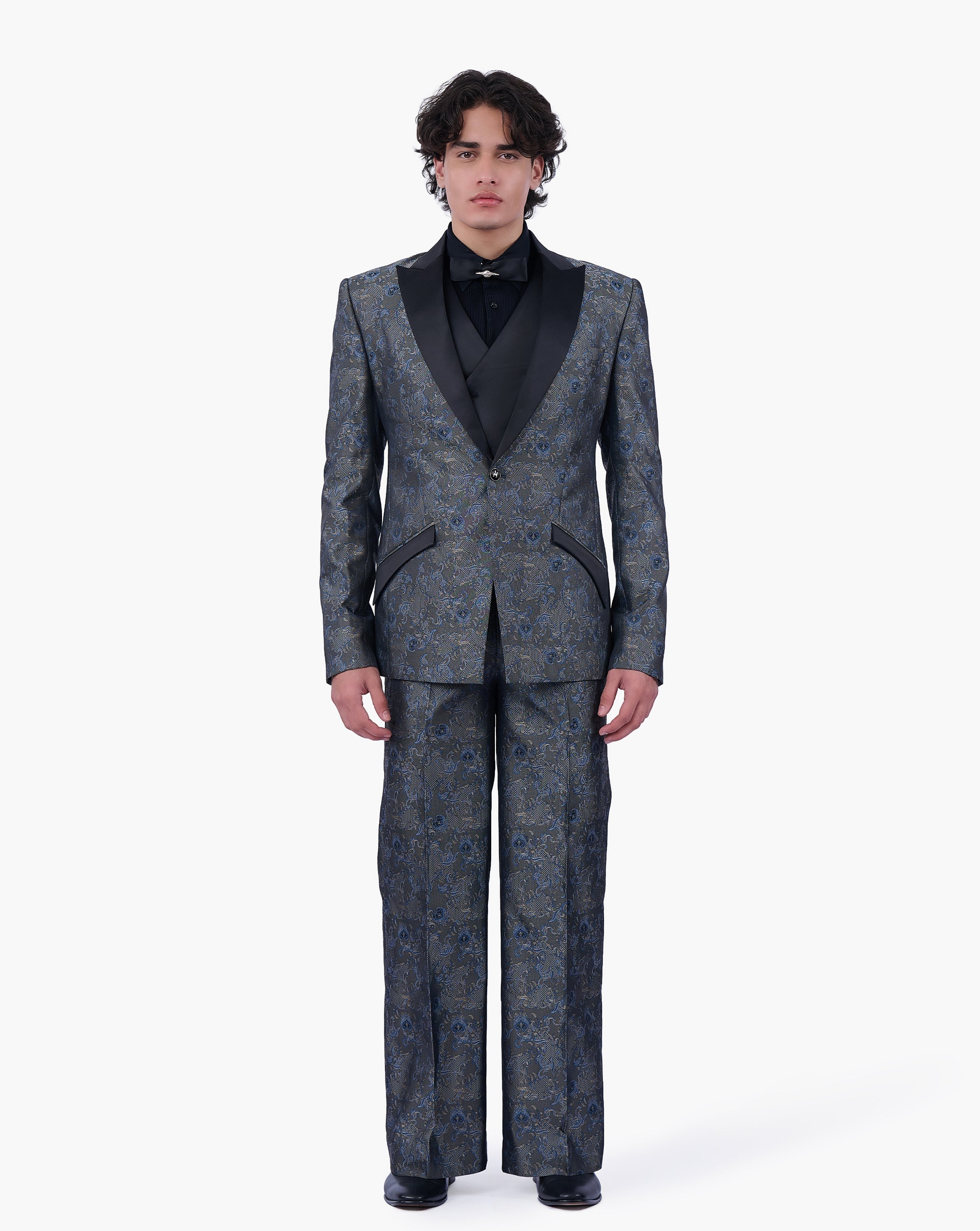 Metallic Paisley Jacquard Tuxedo