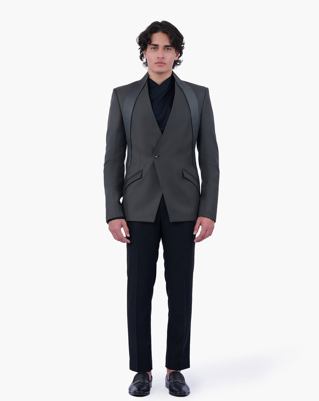 Celestial Night Green Bandhgala