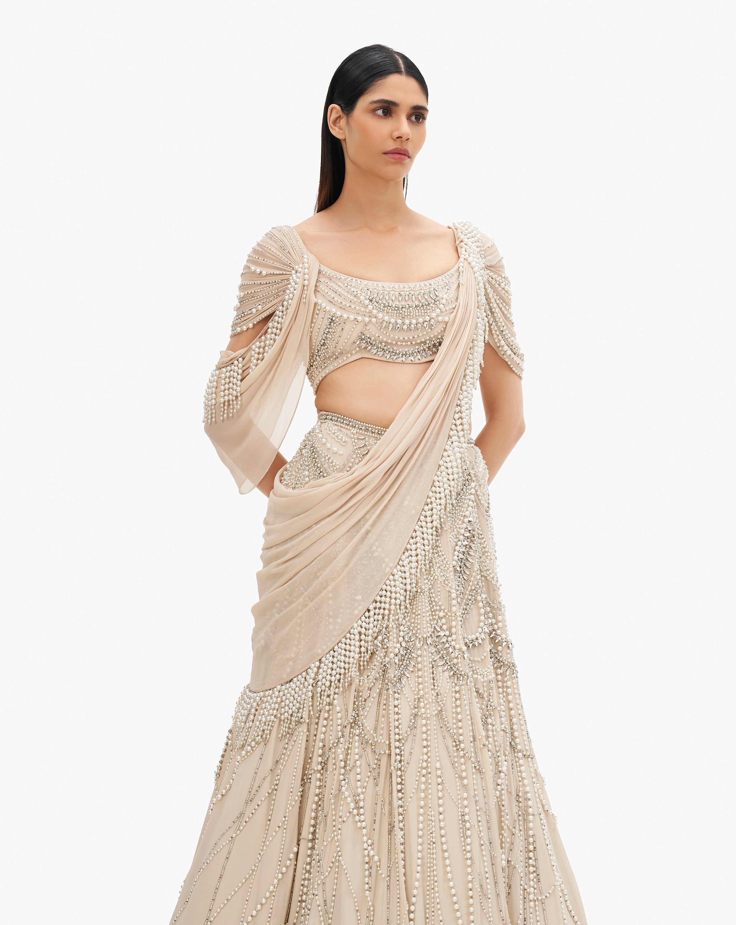 The Celestia Drape Saree Lehenga