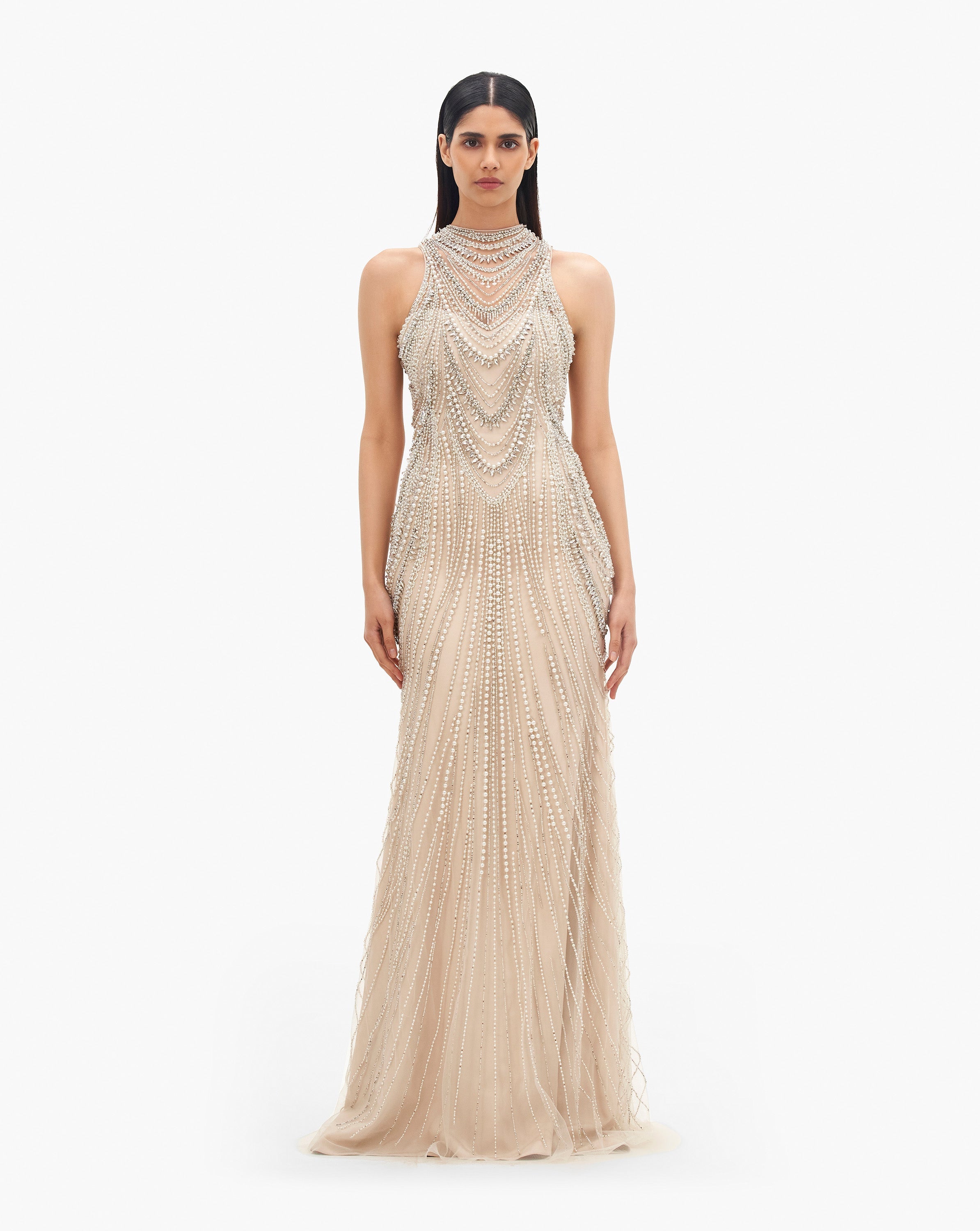 The Roman High-Neck Gown