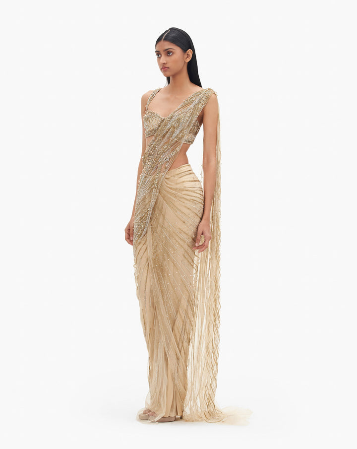 The Cosmic Glint Saree Gown