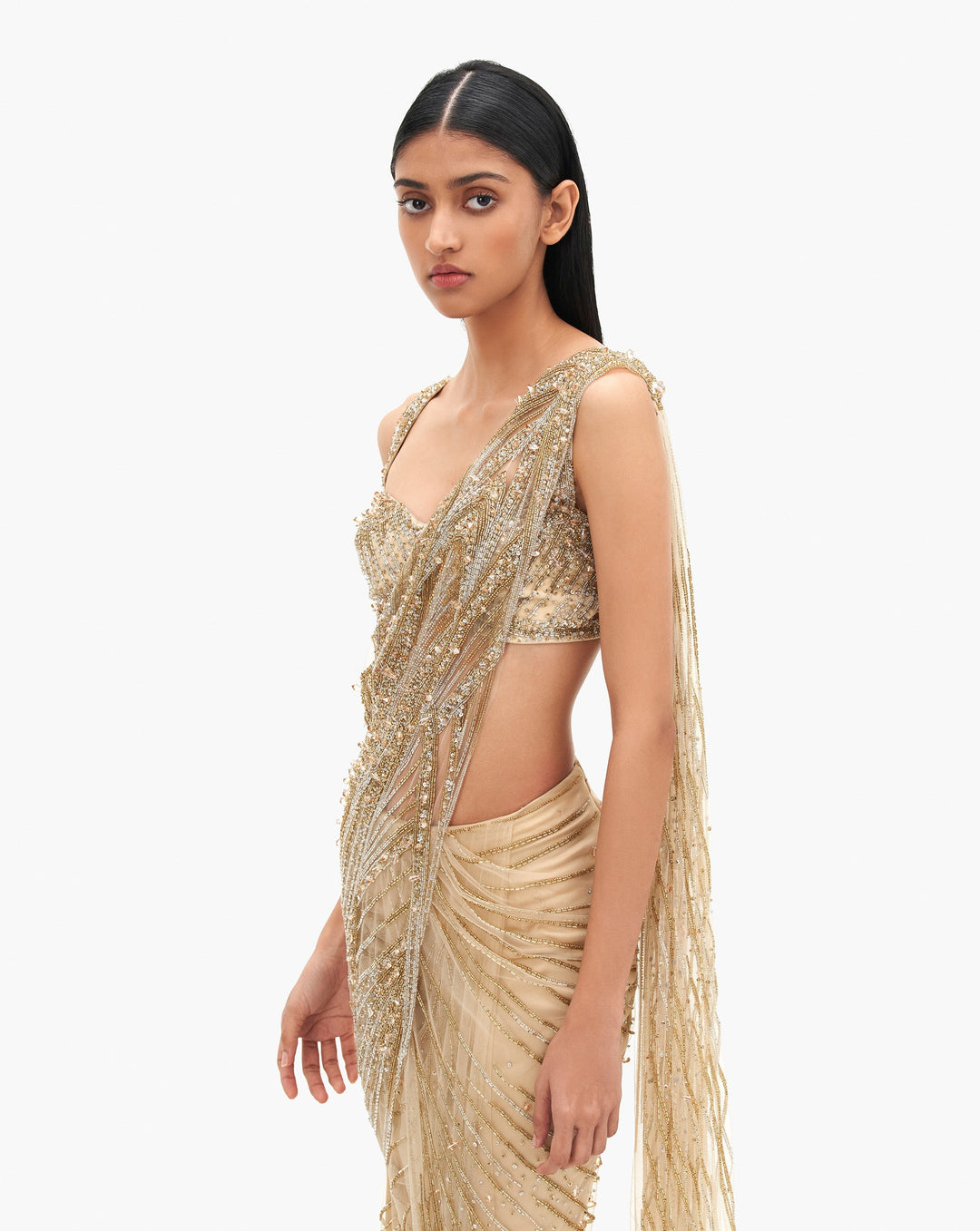 The Cosmic Glint Saree Gown