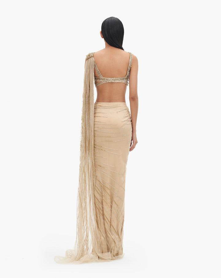 The Cosmic Glint Saree Gown