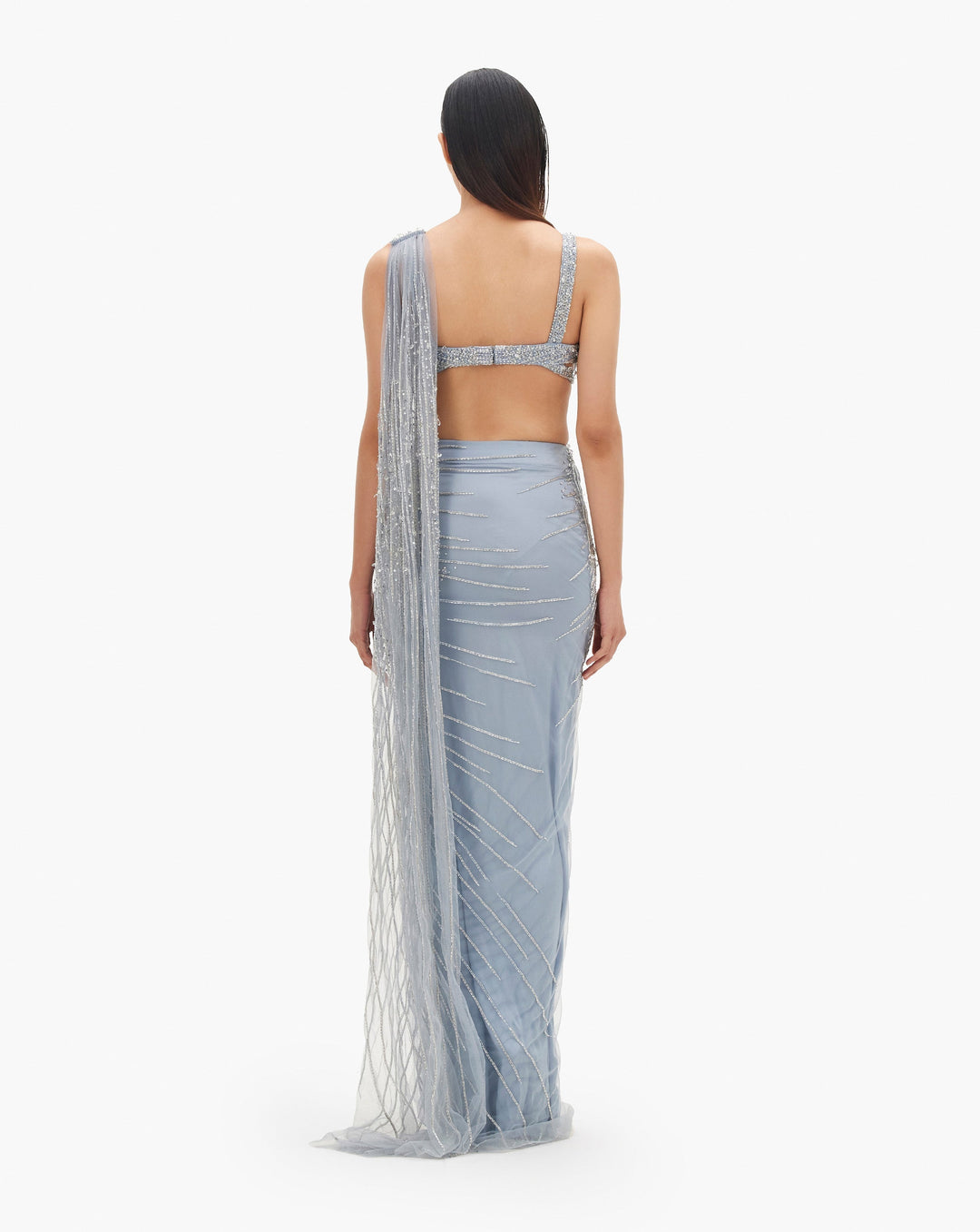 The Cosmic Glint Saree Gown