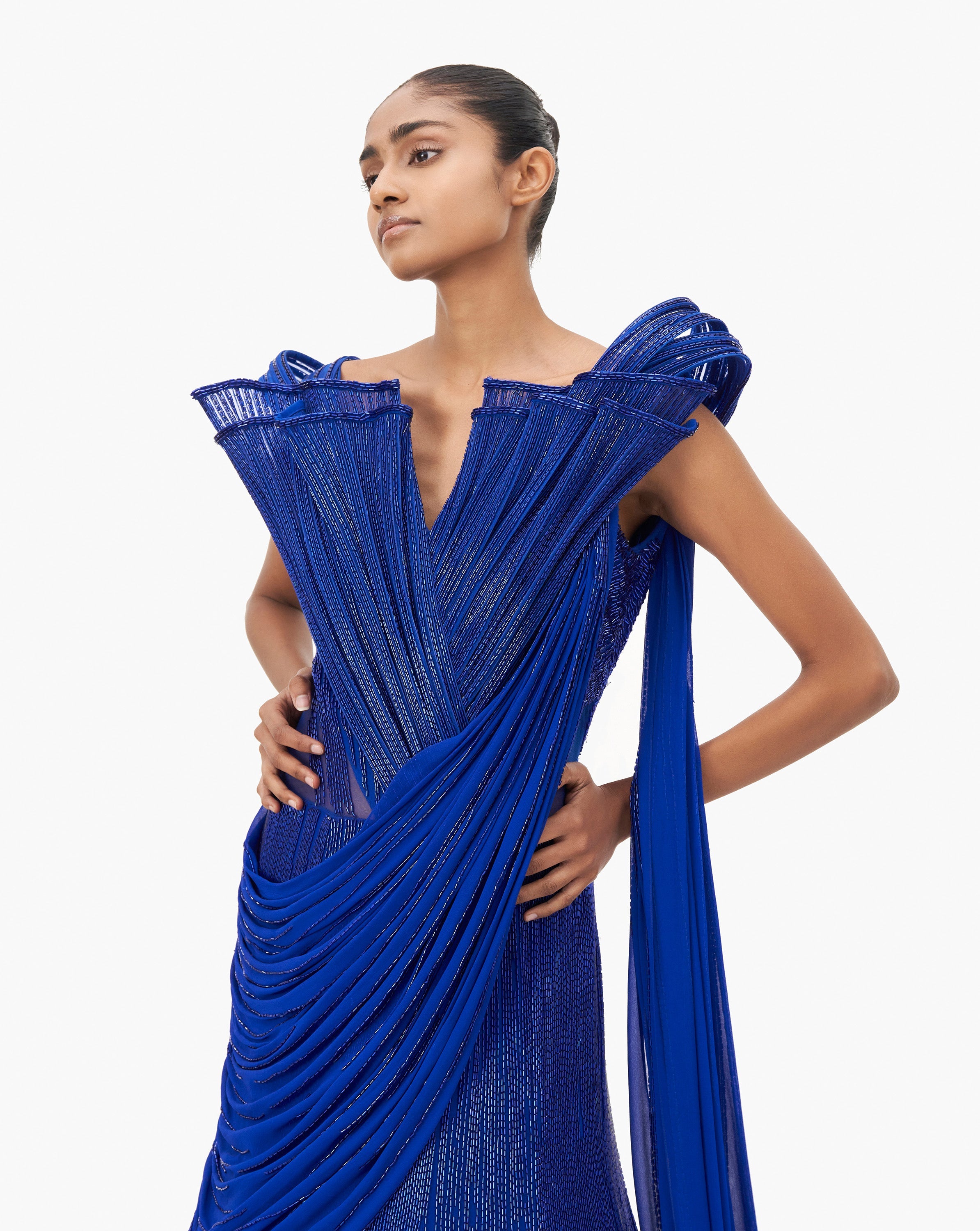 The Stardust Sculpted Saree Lehenga