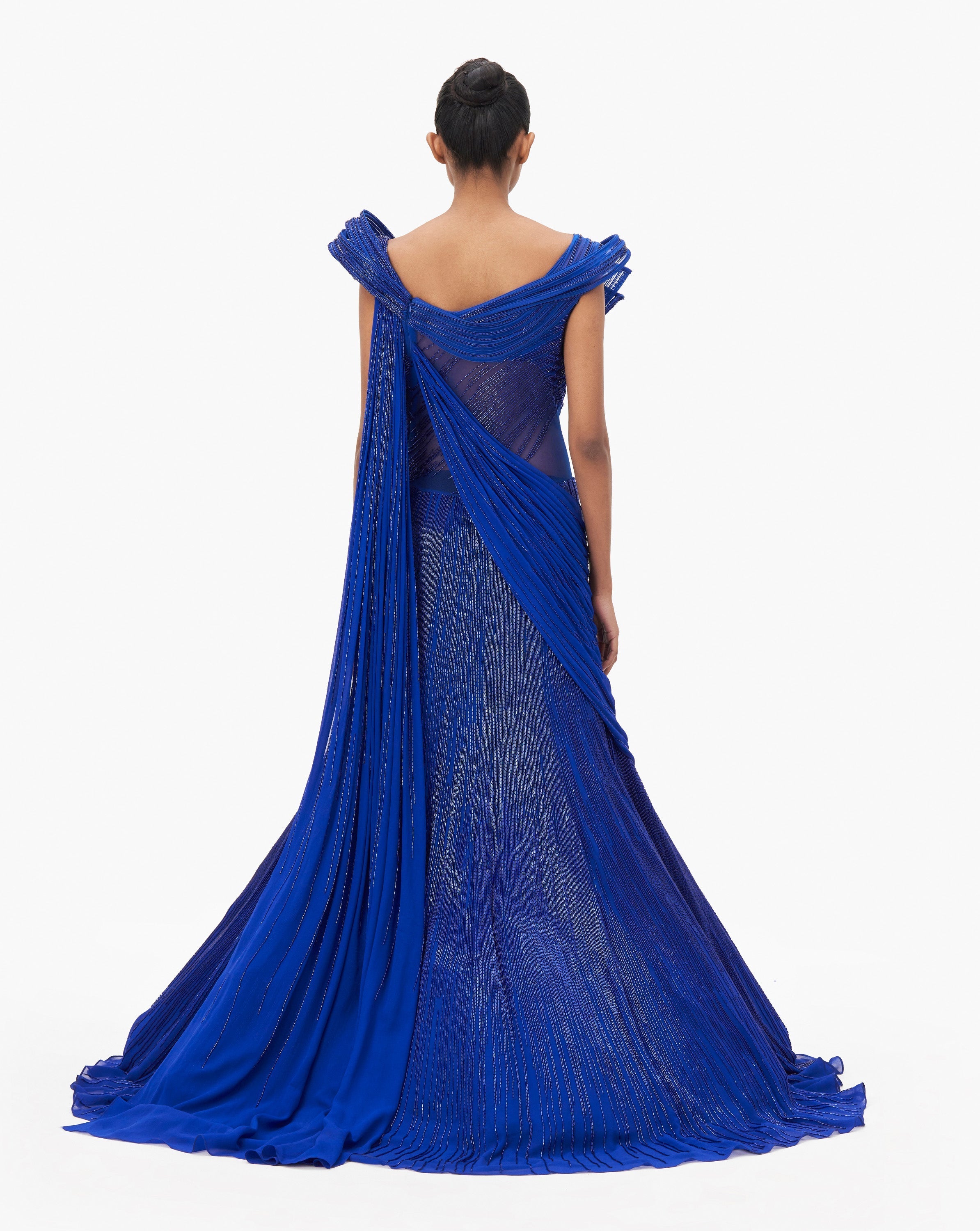 The Stardust Sculpted Saree Lehenga