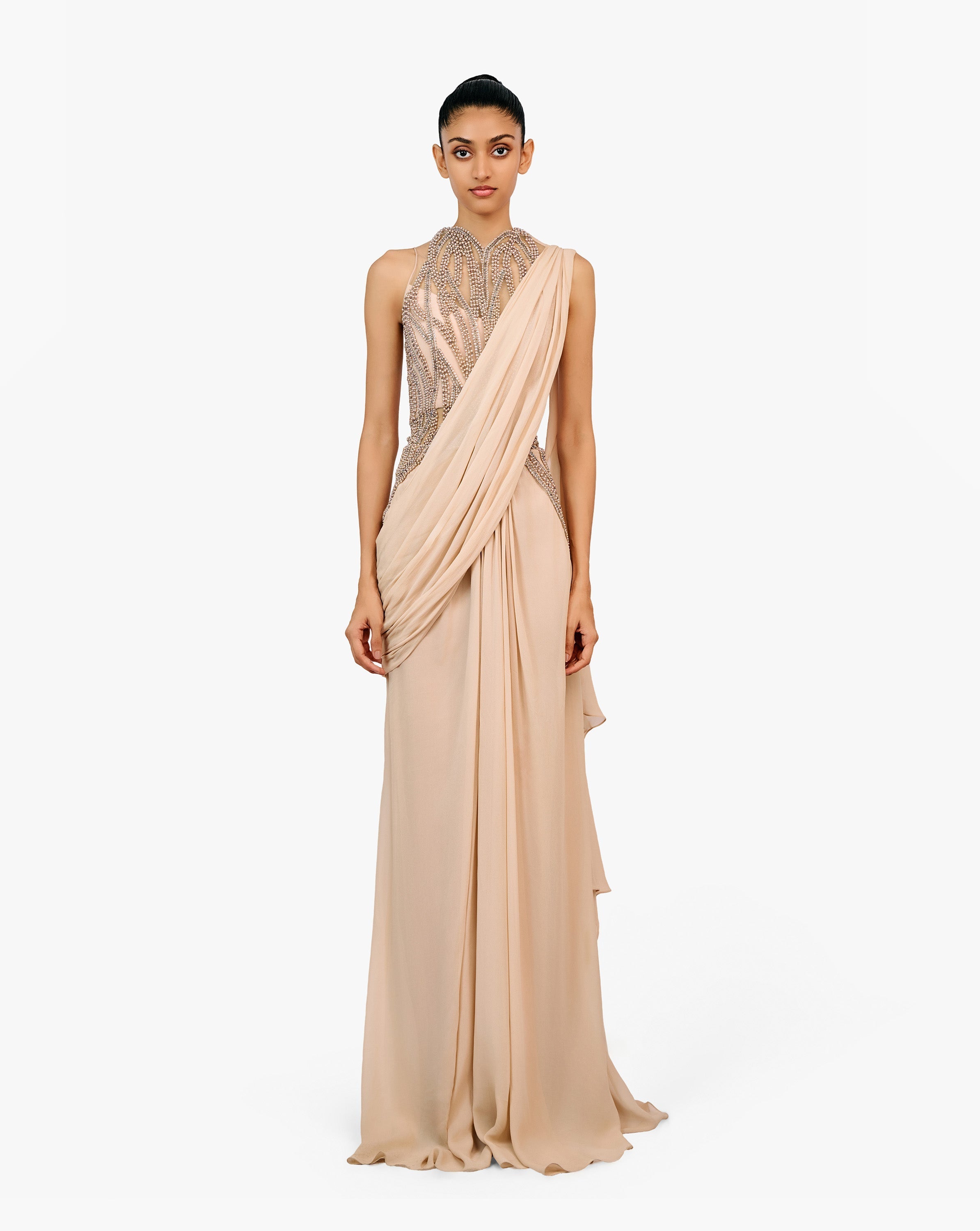 The Anatomical Pearl Saree Gown
