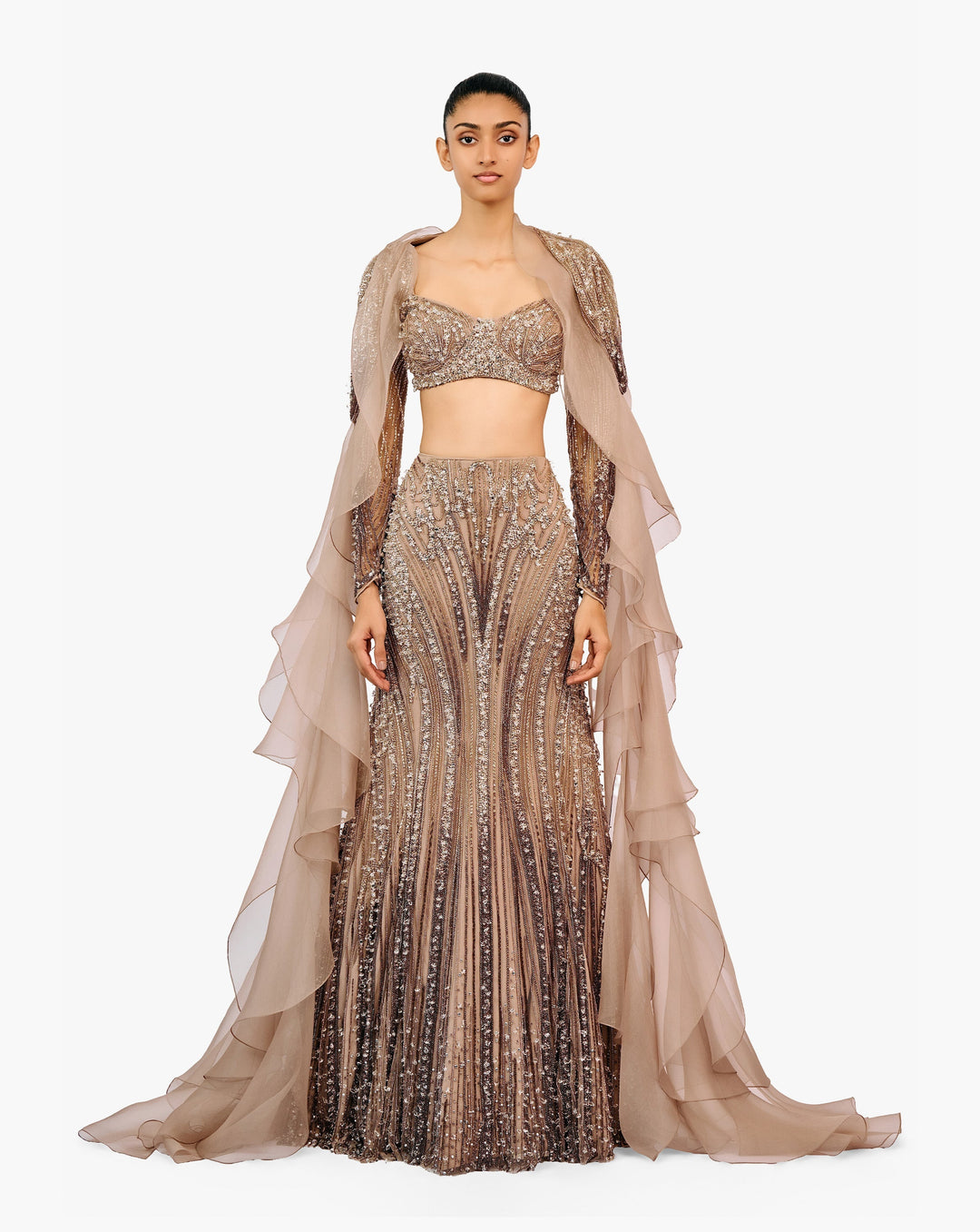 Gaurav Gupta bridal silver lehenga