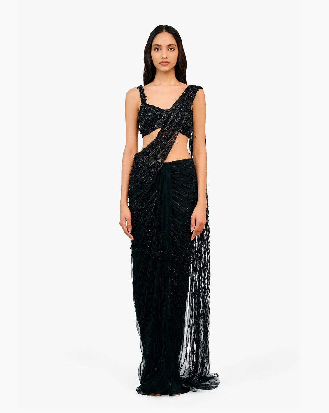 The Cosmic Glint Saree Gown