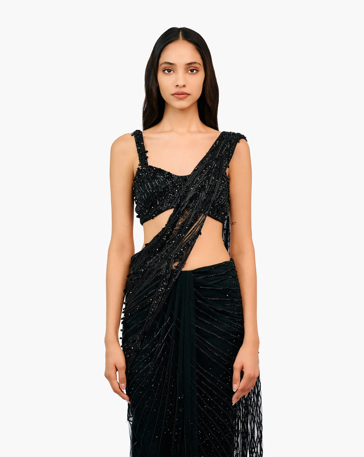 The Cosmic Glint Saree Gown