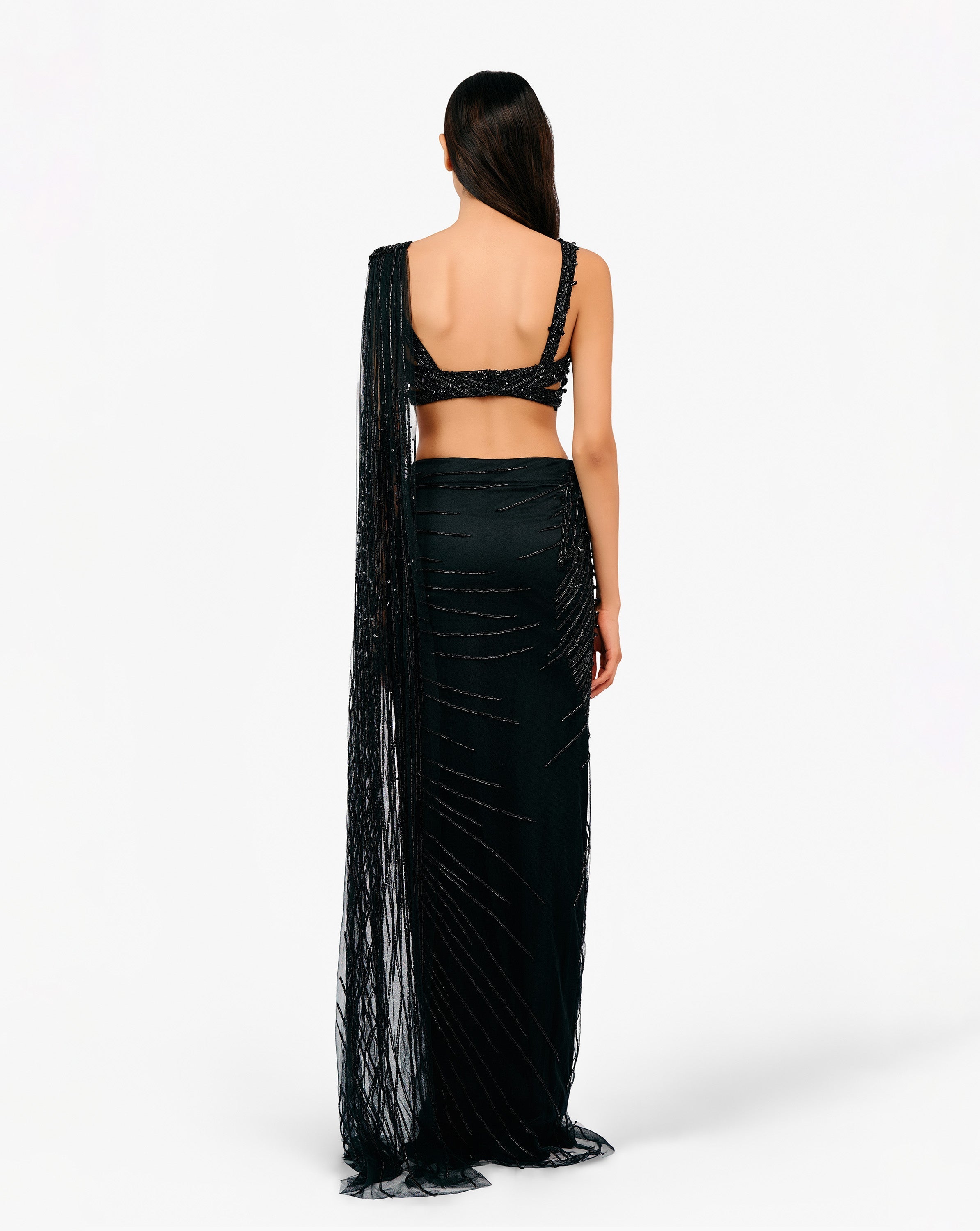 The Cosmic Glint Saree Gown