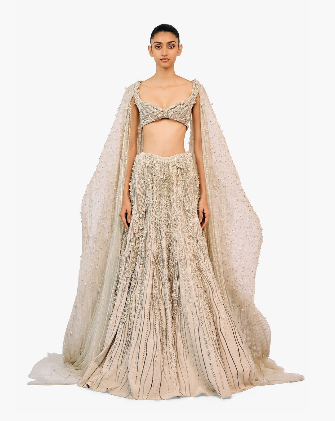 The Cygnus Cape Lehenga