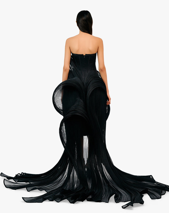 The Black Volute Corset Gown