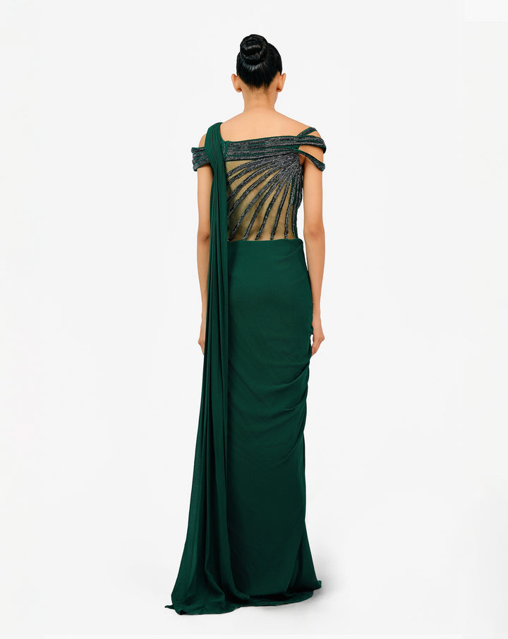 The Orbit Bloom Saree Gown