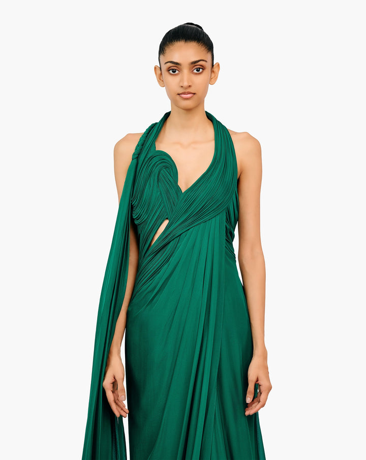 The Celestial Tide Saree Gown