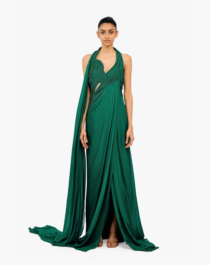 The Celestial Tide Saree Gown