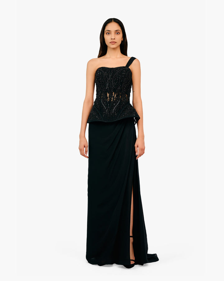 The Pearl Corset Saree Gown