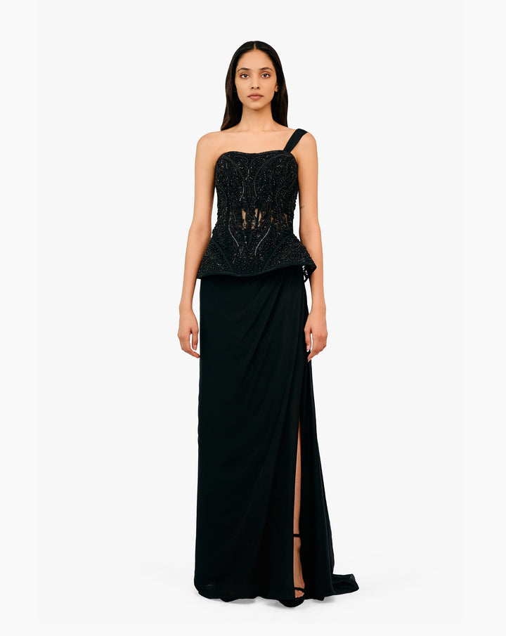 The Pearl Corset Saree Gown