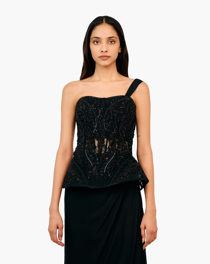 The Pearl Corset Saree Gown