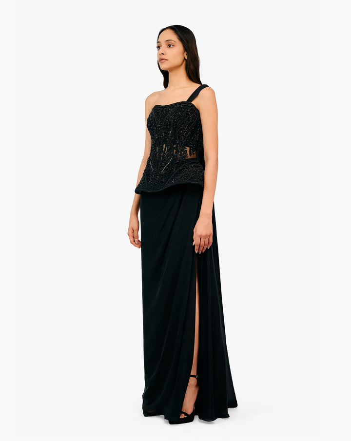 The Pearl Corset Saree Gown
