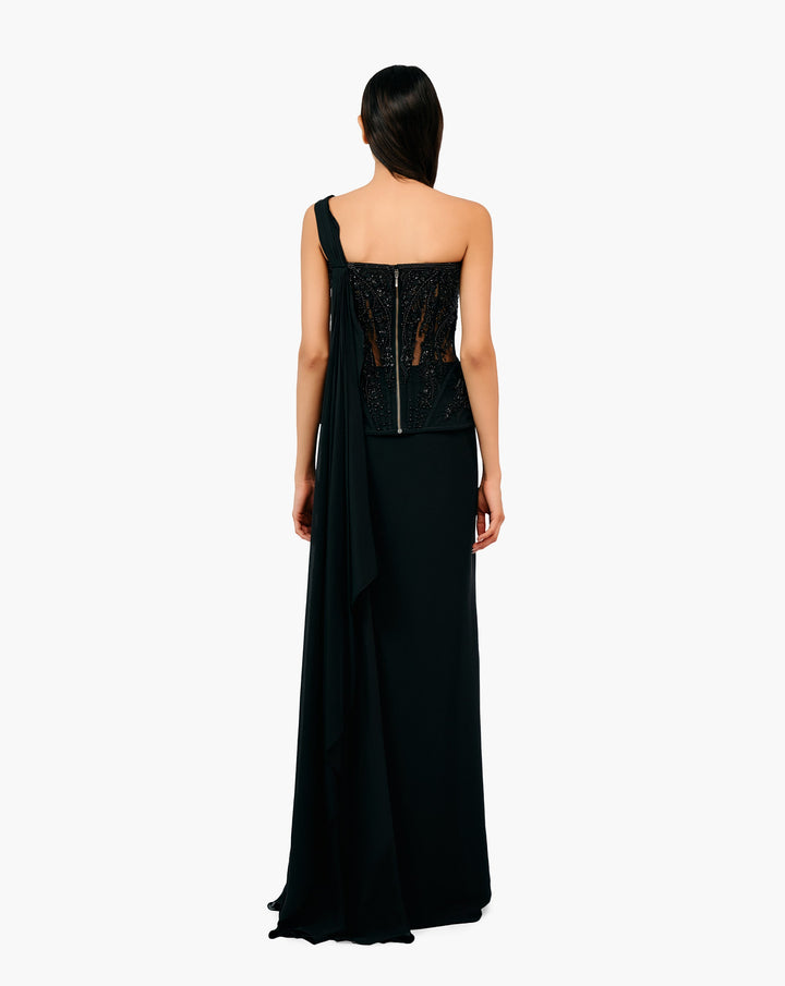 The Pearl Corset Saree Gown