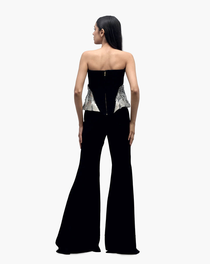 The Black Corset Peplum Top