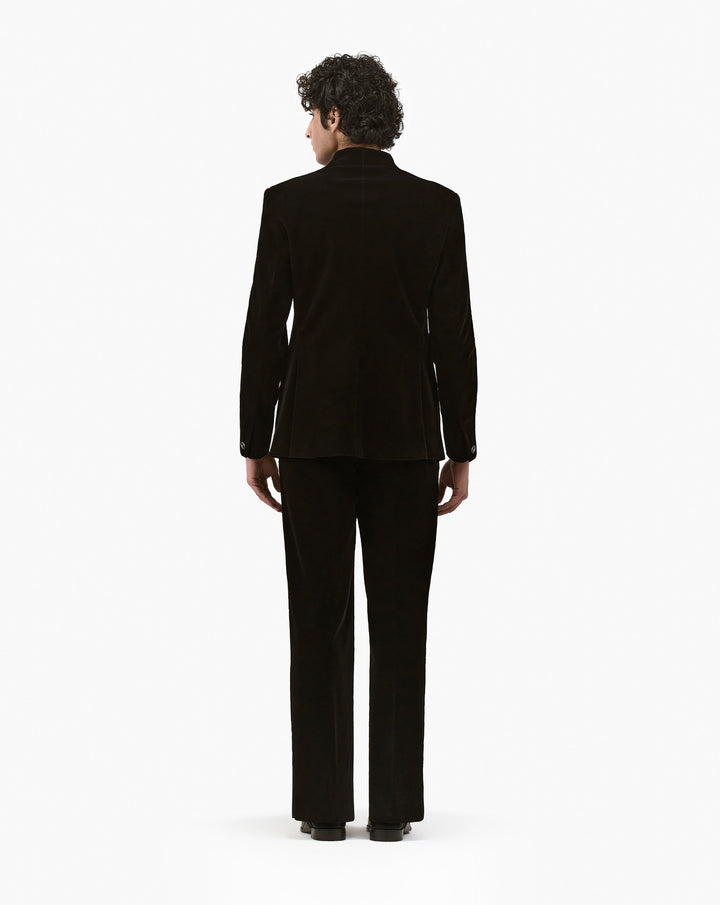 Metallic Drip Velvet Overlap Bandhgala