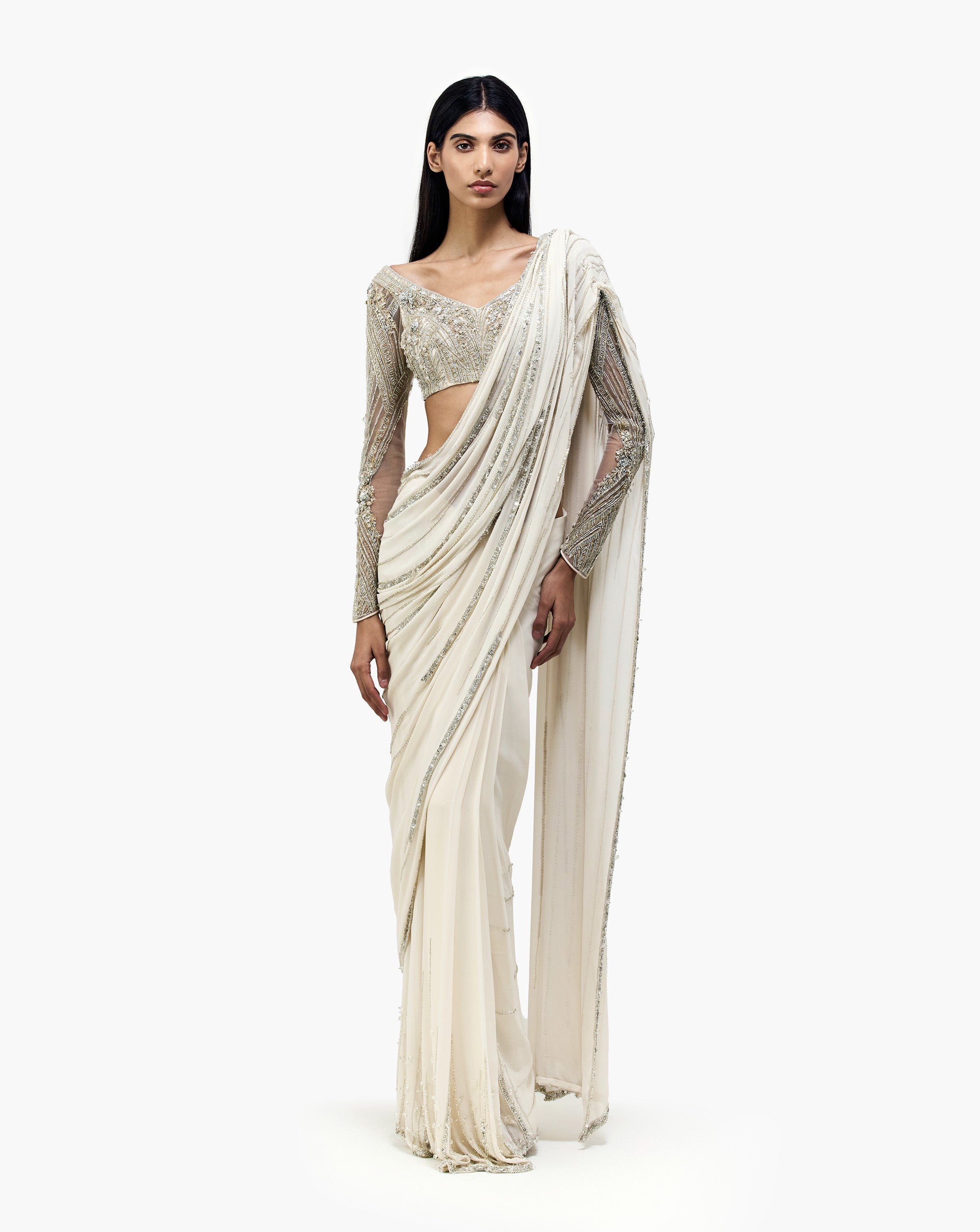 The Cosmic Crystal Saree