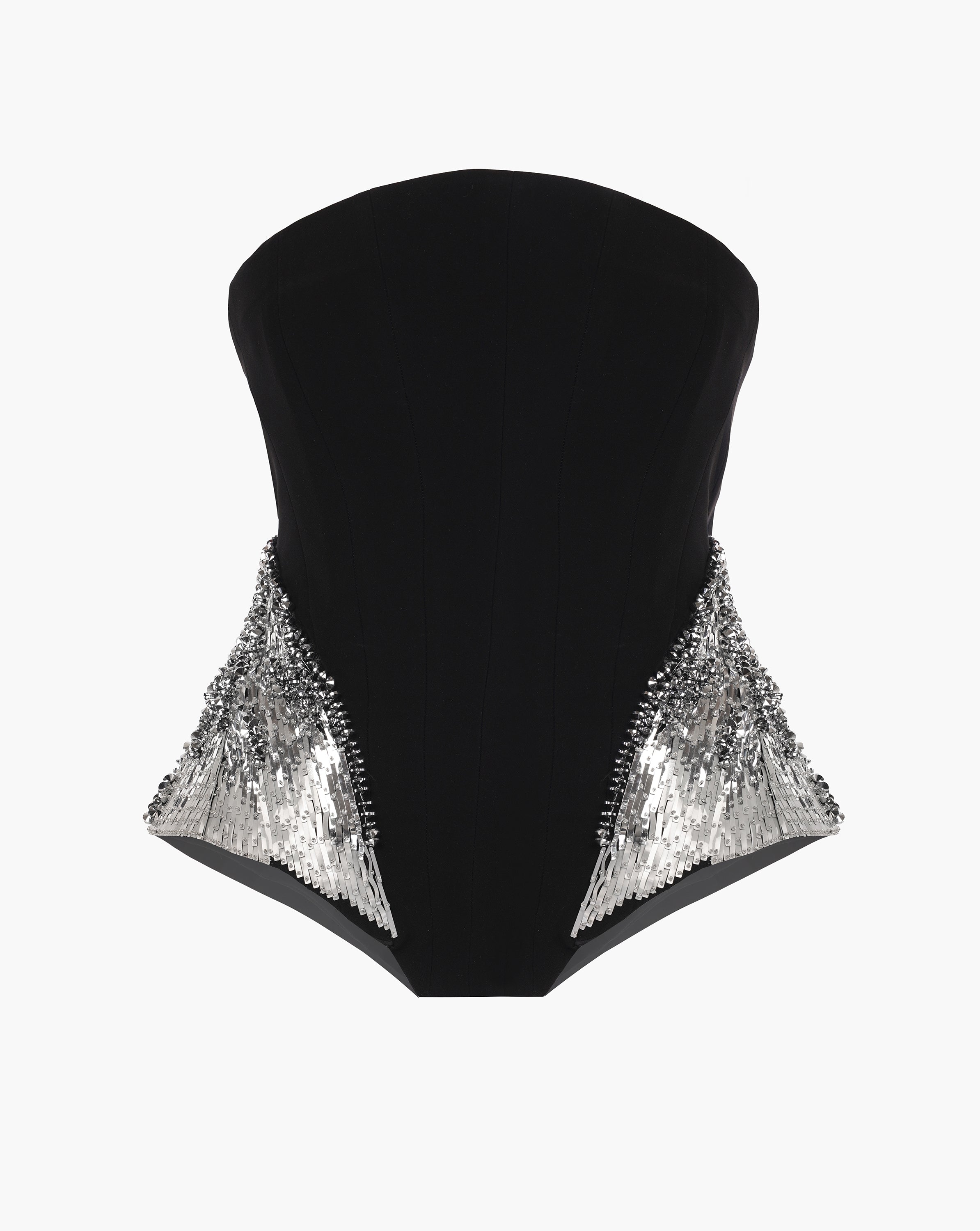 The Black Corset Peplum Top