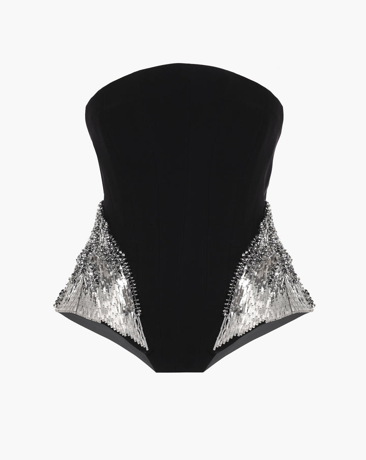 The Black Corset Peplum Top