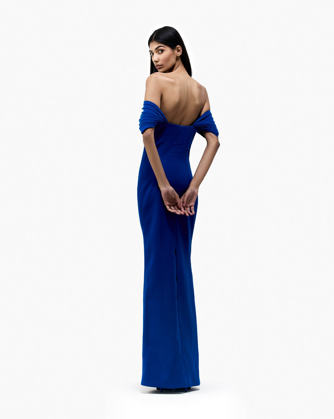 The Electric Blue Sculpted Arc Gown