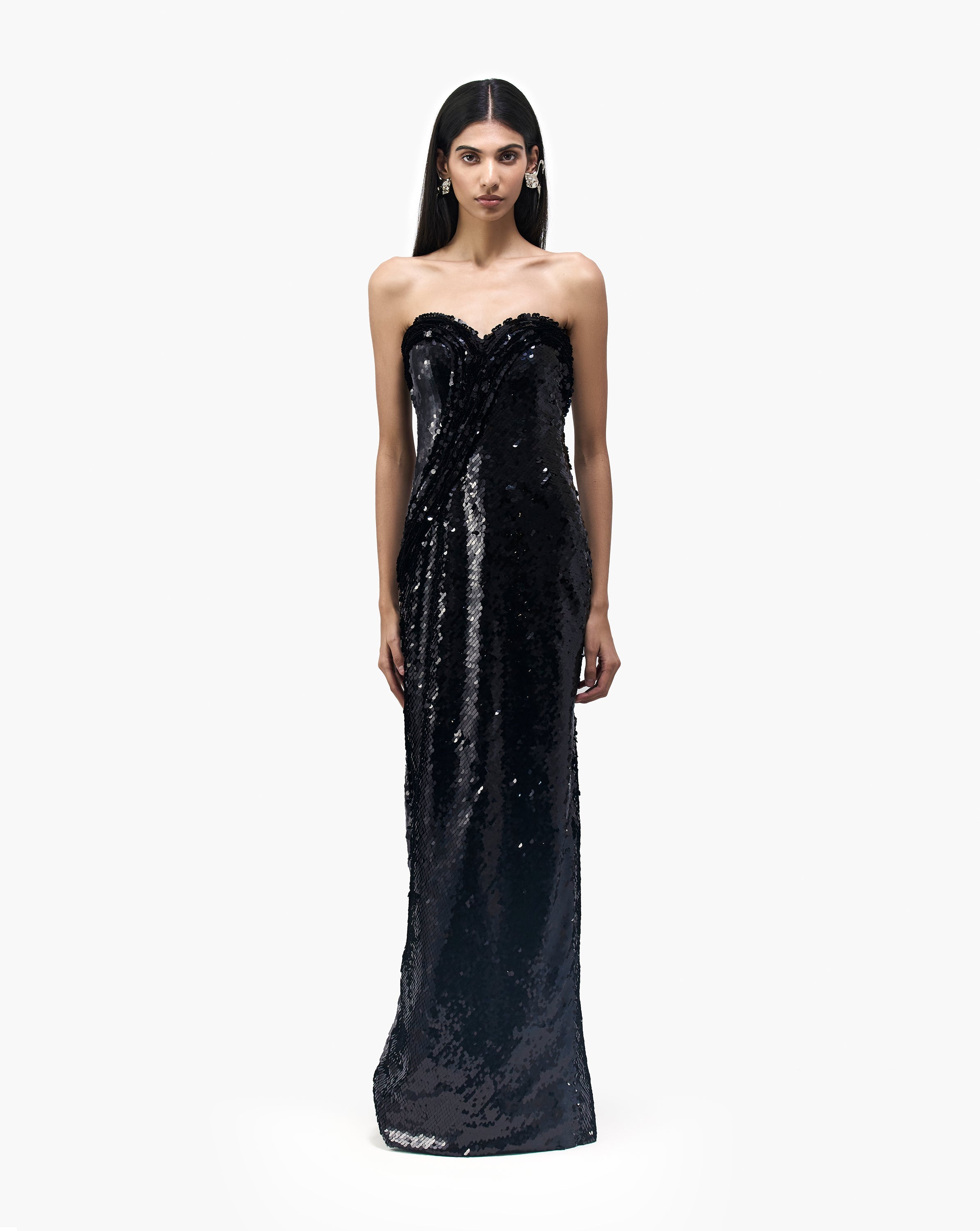 The Sequin Sculpted Column Gown