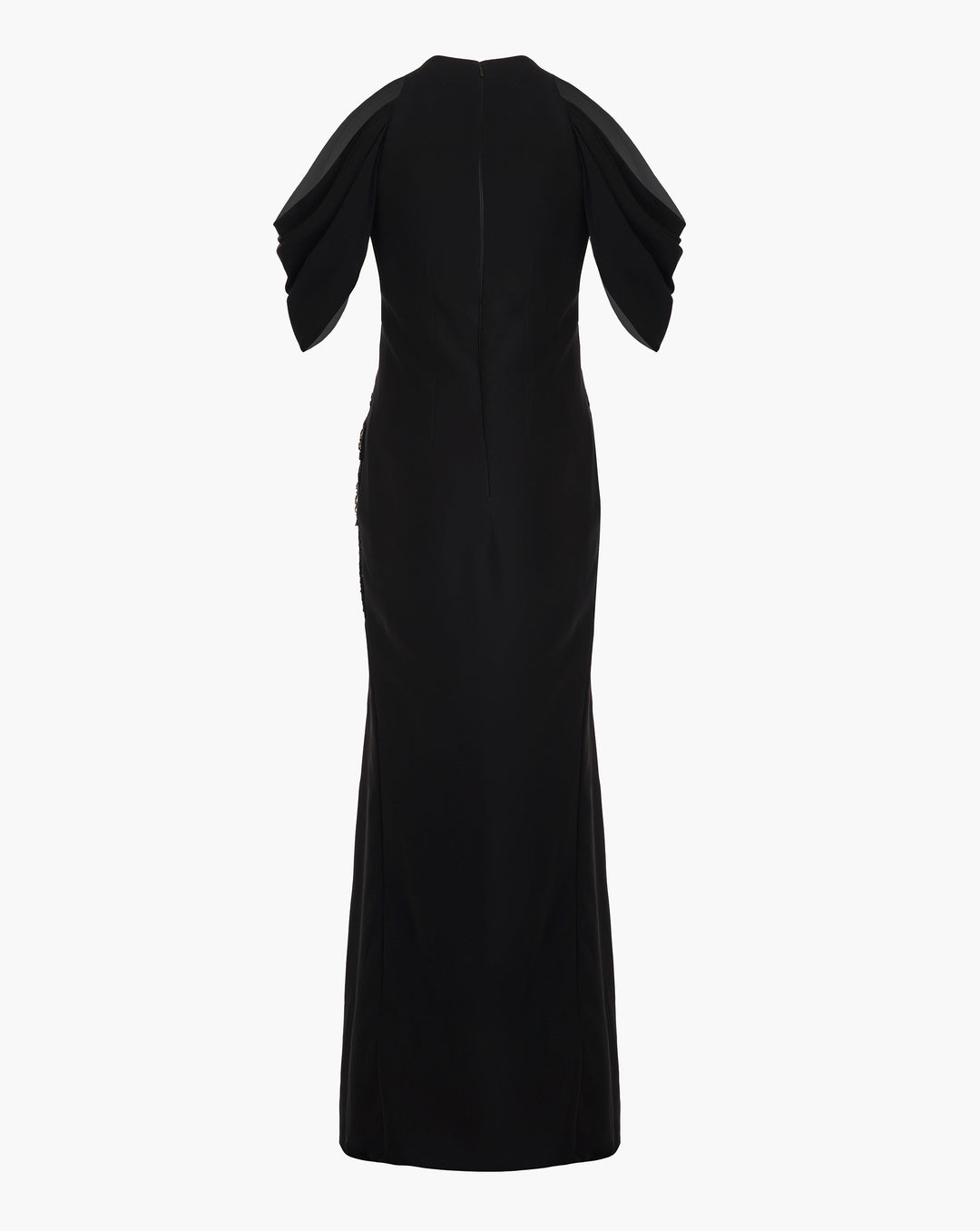 The Noir Halter Draped Gown