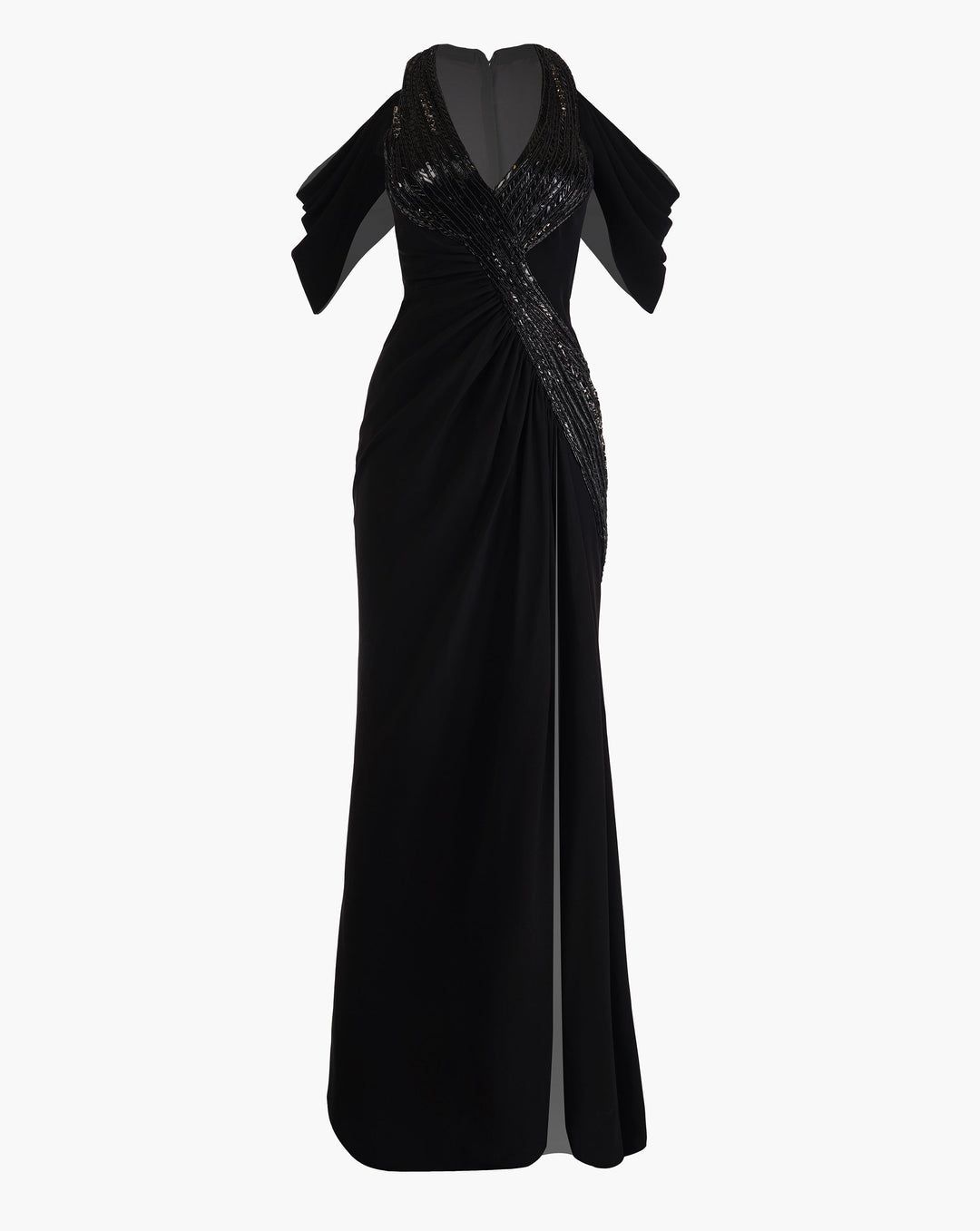 The Noir Halter Draped Gown