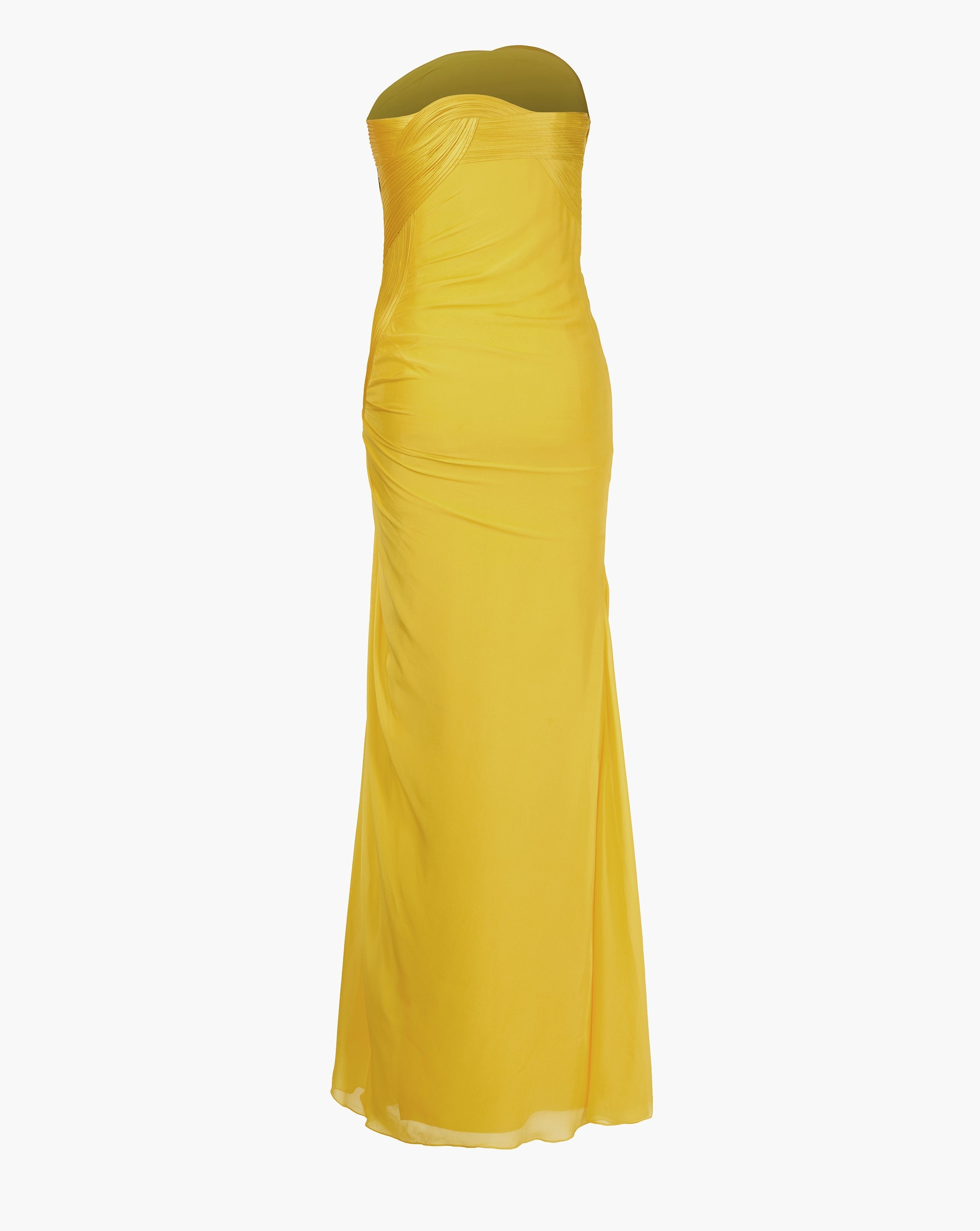 The Solaris Yellow Draped Gown