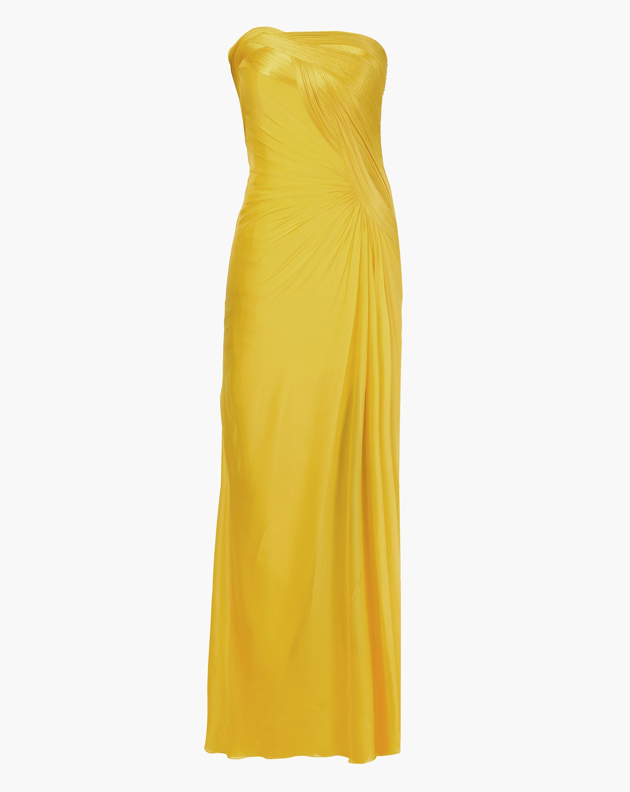 The Solaris Yellow Draped Gown
