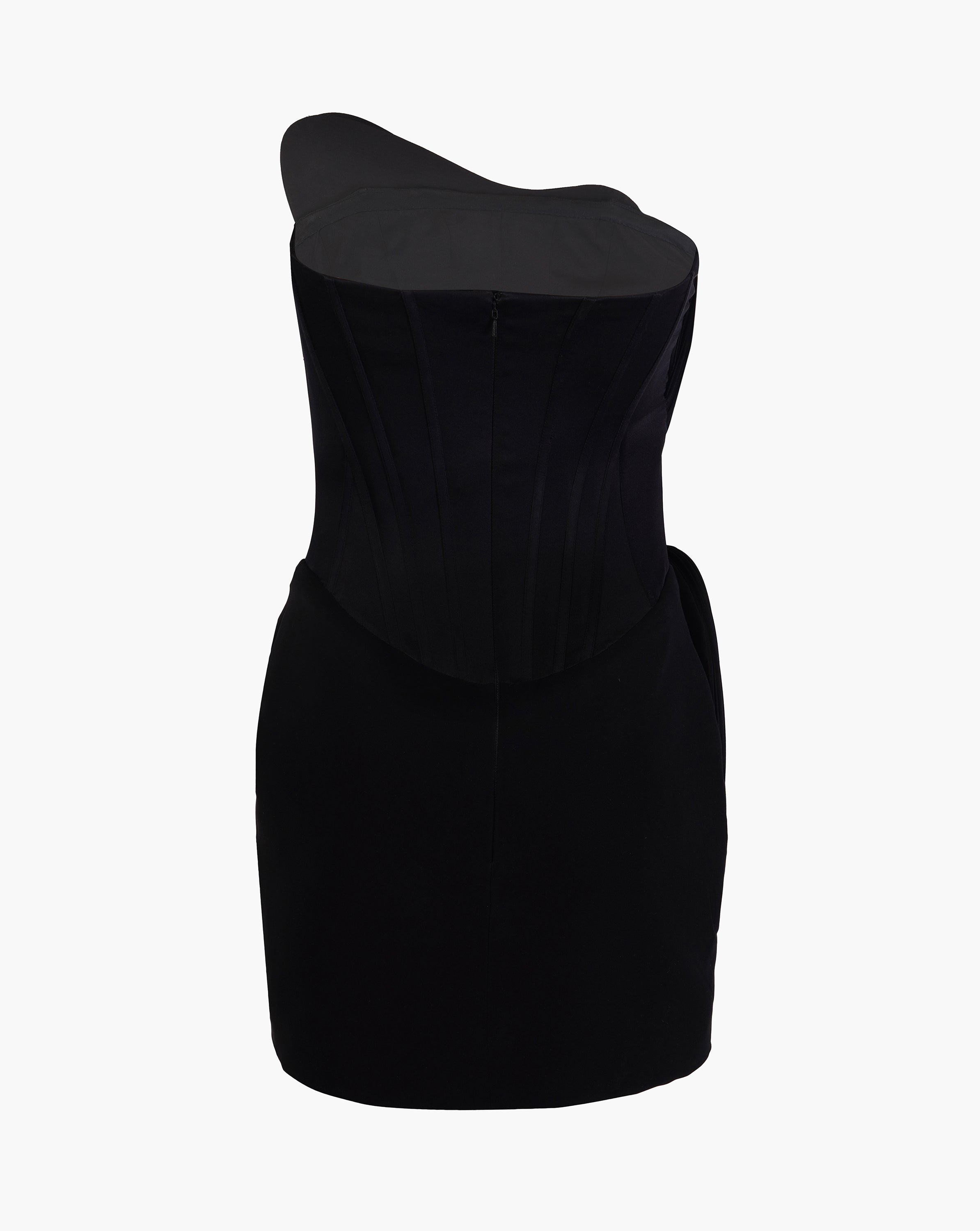 The Black Sculpted Mini Dress