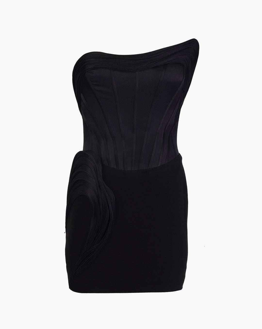 The Black Sculpted Mini Dress