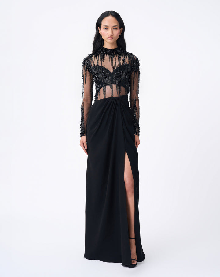 Lightfall Encrusted Crystal Bodysuit