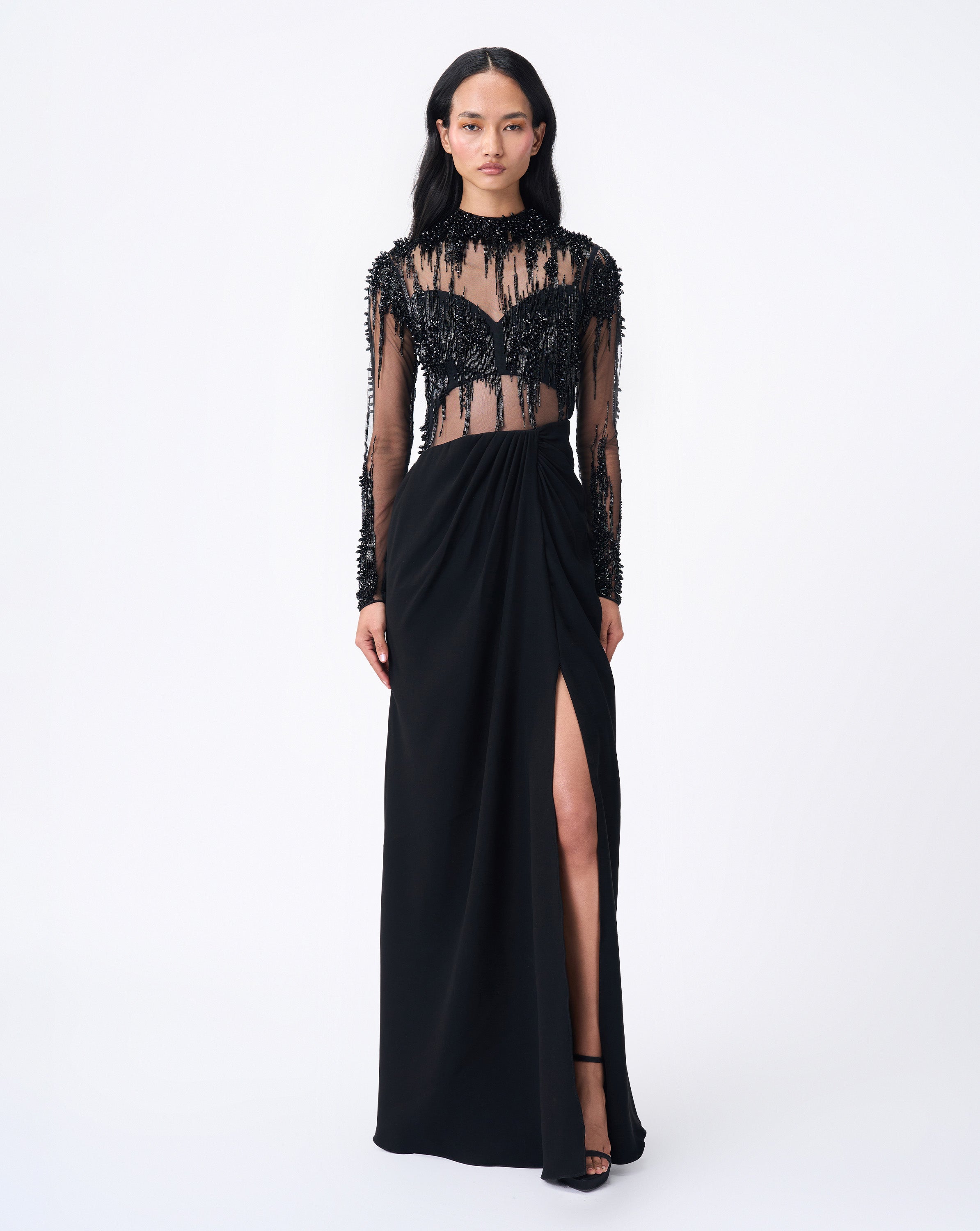 Lightfall Encrusted Crystal Bodysuit