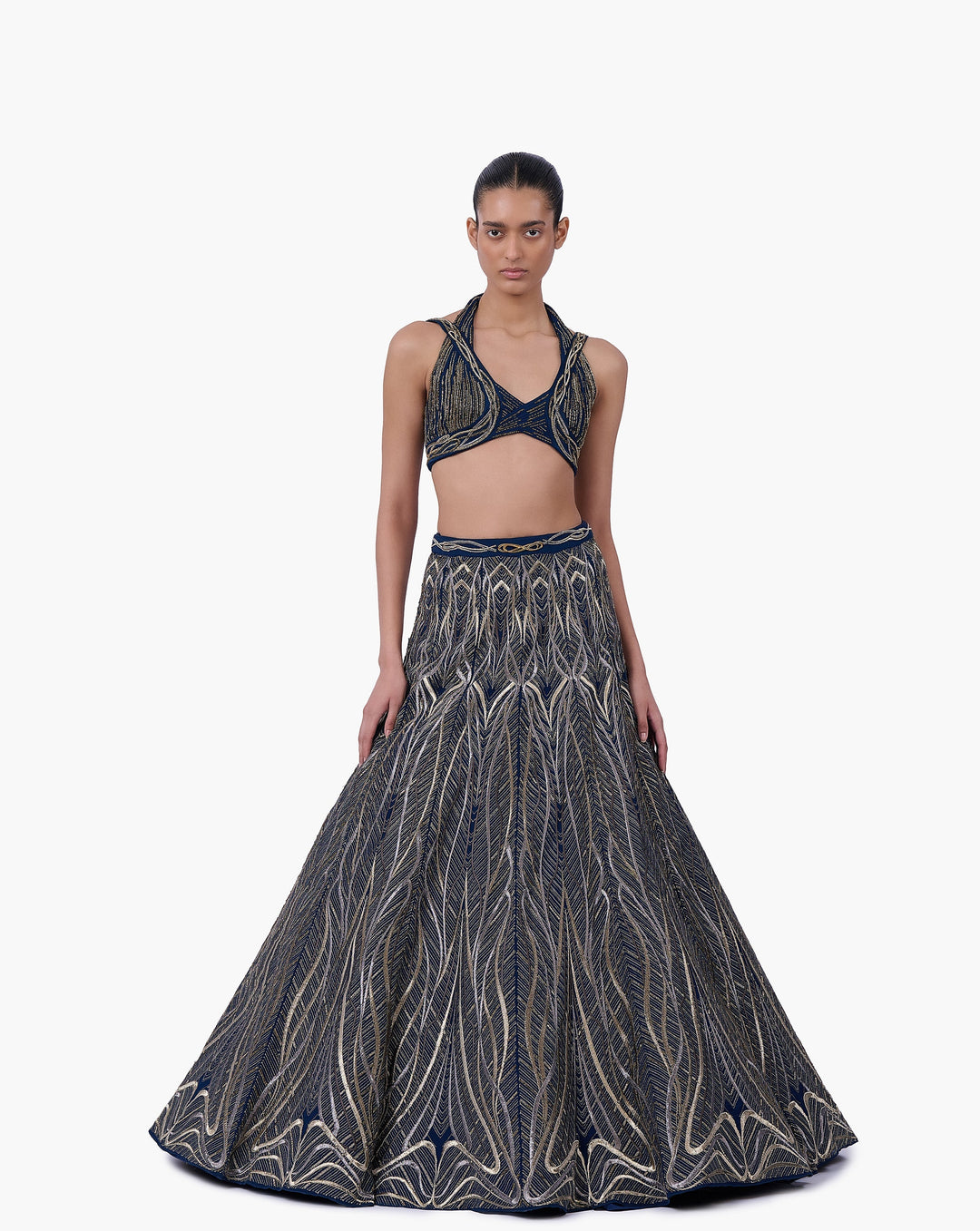 The Linear Embroidered Lehenga