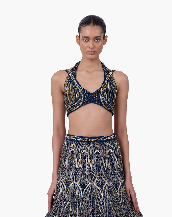 The Linear Embroidered Lehenga