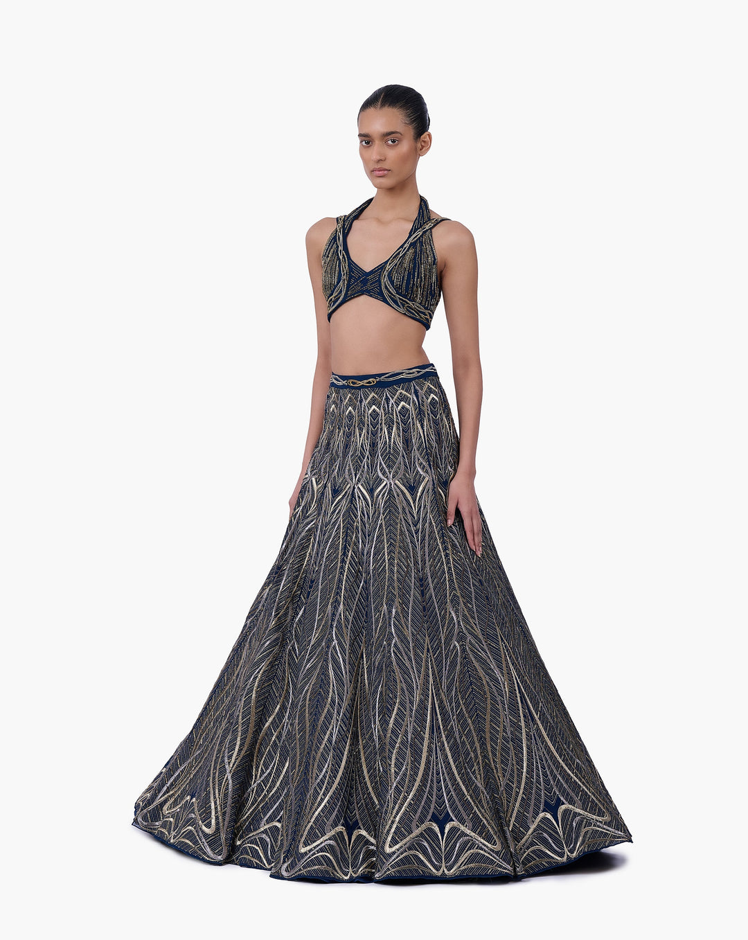 The Linear Embroidered Lehenga
