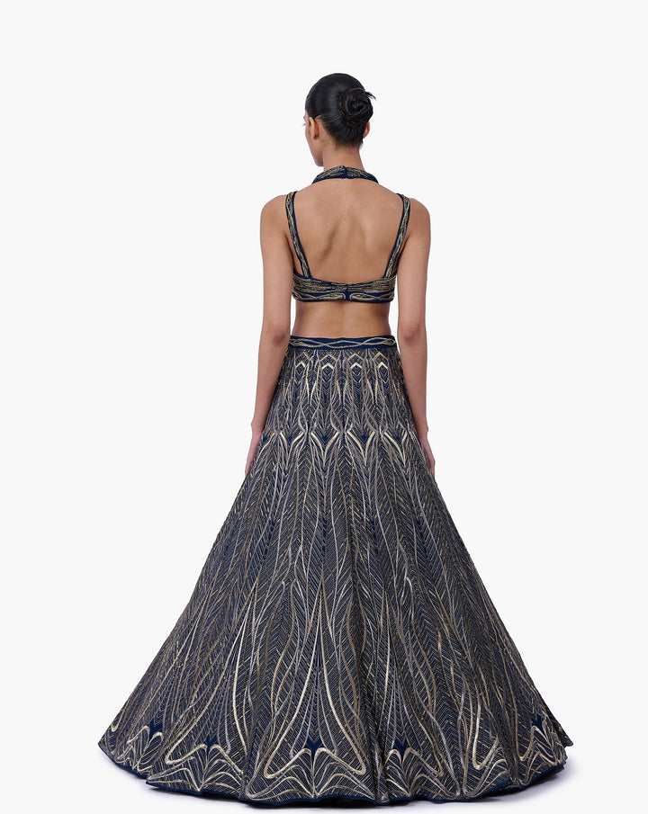 The Linear Embroidered Lehenga