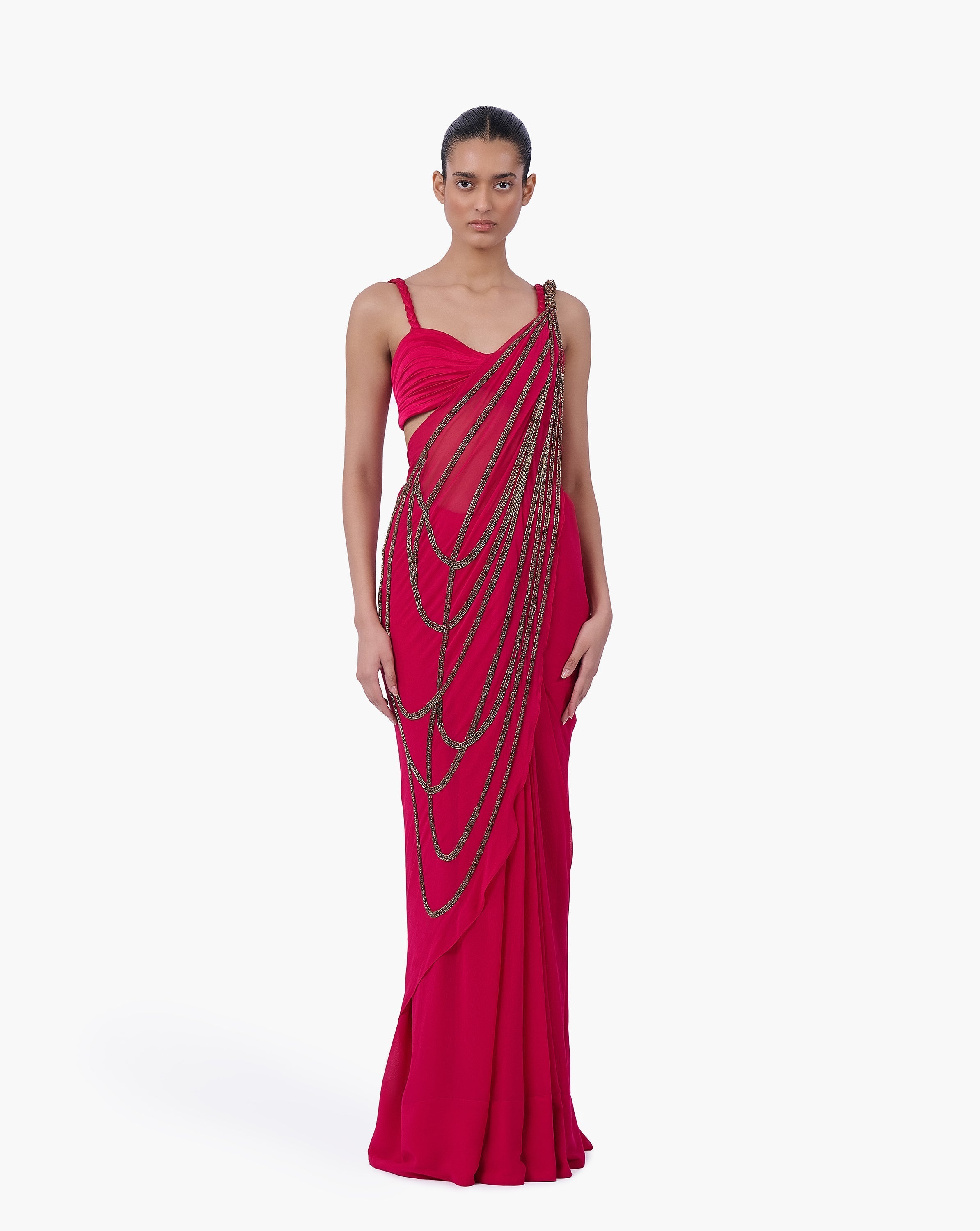 The Cascade Chain Saree