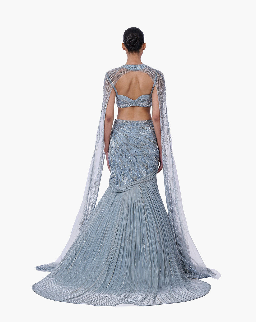 The Embellished Lehenga with Sheer Cape
